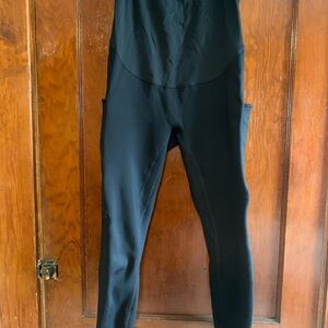 Fleece-Lined Black Maternity Leggings
